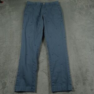 Brooks Brothers Pants Mens 31x30 Blue Red Fleece‎ Bicycle All Over Print